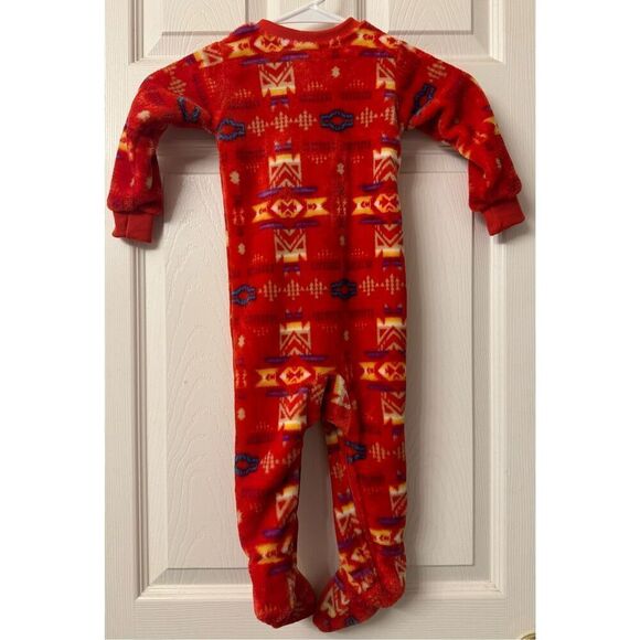 Flag Matrix Western Aztec Print Fleece Baby Full Length Sleeper Size 12 Months - Picture 3 of 9